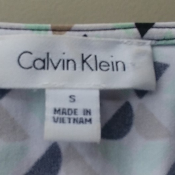 Calvin Klein Sleeveless Drape Neck Multi Colored S - Picture 4 of 5